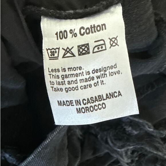 Closnea Jeans Fringed Shredded Wide Leg Size L Black - Picture 4 of 5